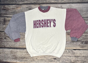 Vintage 90’s Hershey’s 2 Tone Color Block Crewneck Sweatshirt Mens Medium